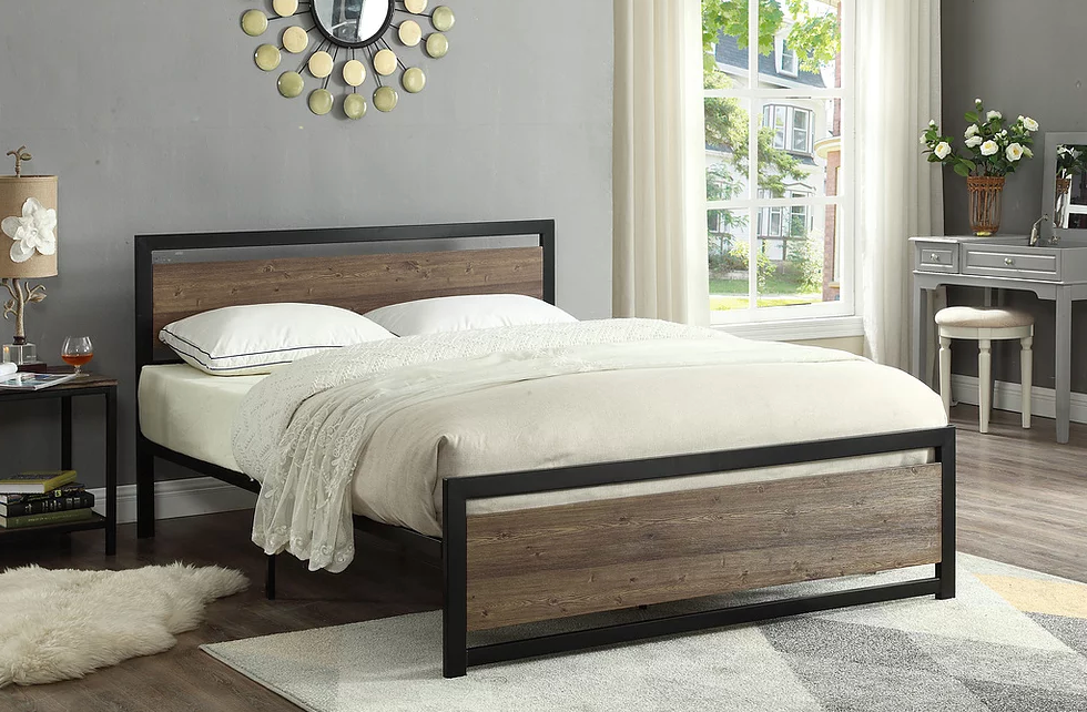 Rustic wood bed