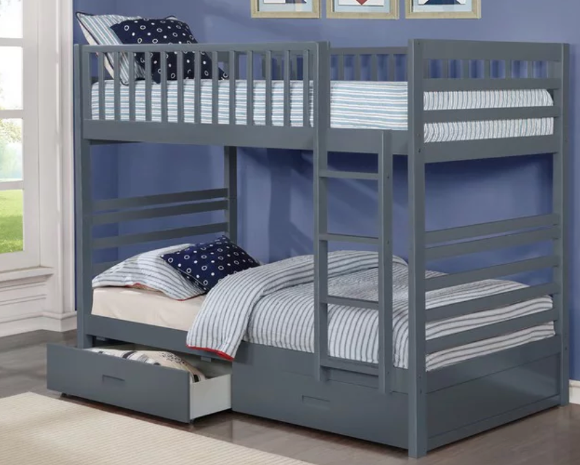Grey bunk beds