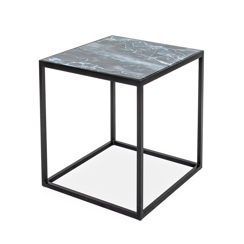 Indigo Glass Side Table